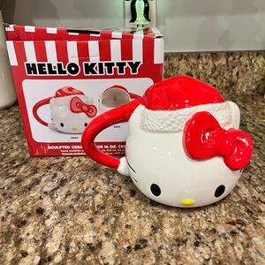 New in Box Hello Kitty Santa Hat Figural Mug Christmas Holiday Ceramic Kawaii